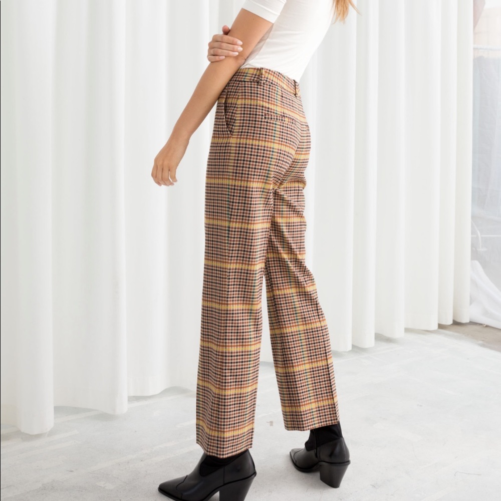 And Other Stories Plaid Kick Flare Trousers